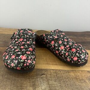 Papillio Birkenstock Clogs Women's Size 38  (US 7) Floral Print Black Pink